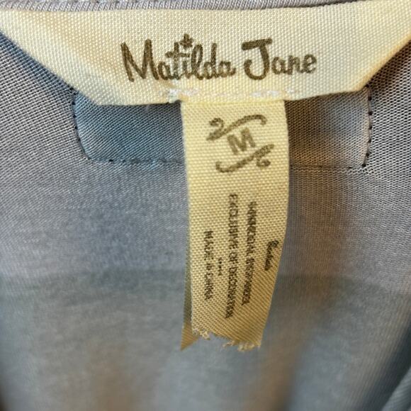 Matilda Jane Maxi Dress Seaside Afternoon Floral Striped Belt Medium Green/White - Picture 8 of 9